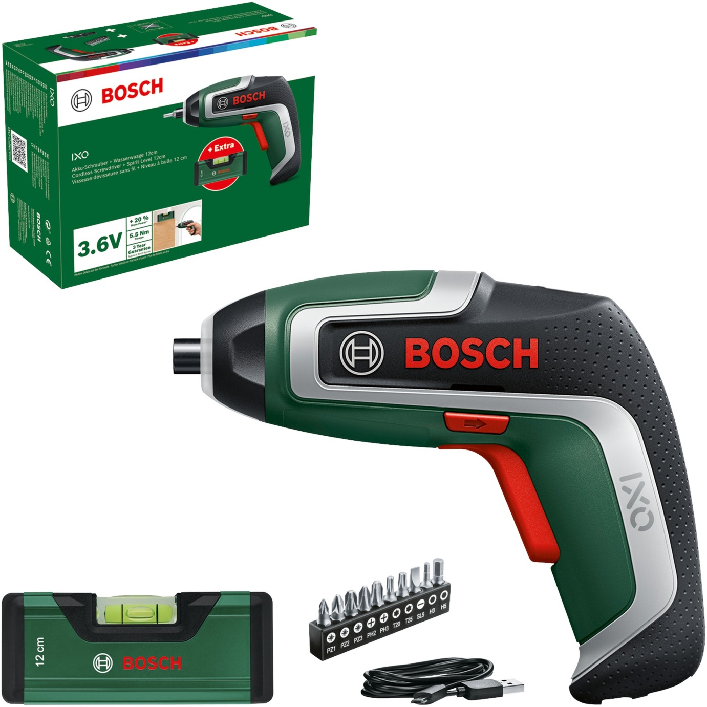 Akkuschrauber IXO 7 Wasserwagen-Set 3,6Volt Akkuschrauber IXO 7 Wasserwagen-Set 3,6Volt von Bosch