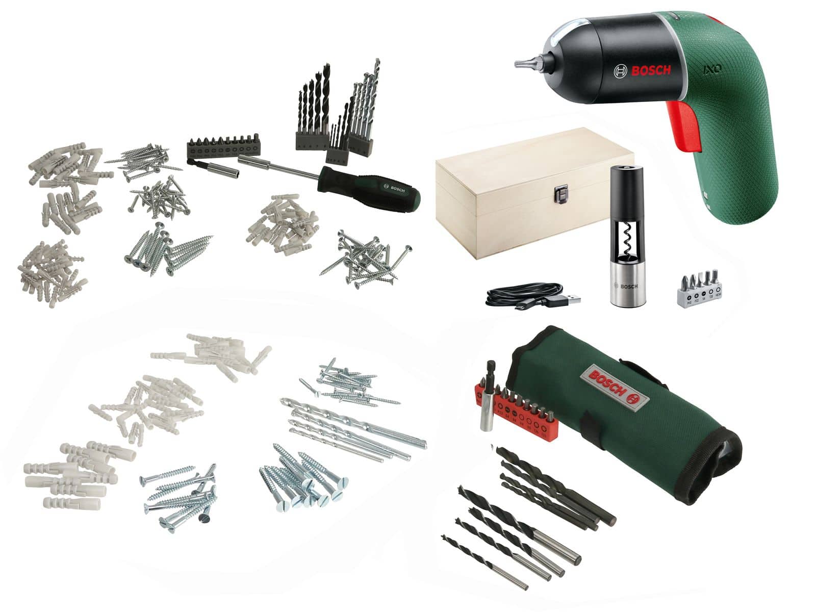 BOSCH Akkuschrauber-Set, IXO VI Vino Set & Werkzeugset 282-teilig von Bosch