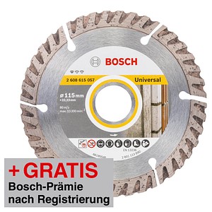 AKTION: BOSCH Diamant-Trennscheibe Standard for Universal mit Prämie nach Registrierung AKTION: BOSCH Diamant-Trennscheibe Standard for Universal mit Prämie nach Registrierung von Bosch