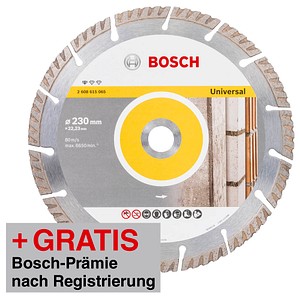 AKTION: BOSCH Diamant-Trennscheibe Standard for Universal mit Prämie nach Registrierung AKTION: BOSCH Diamant-Trennscheibe Standard for Universal mit Prämie nach Registrierung von Bosch