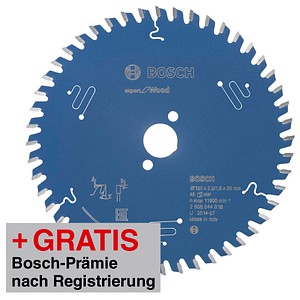 AKTION: BOSCH EXPERT for Wood Kreissägeblatt 160,0 mm, 48 Zähne mit Prämie nach Registrierung AKTION: BOSCH EXPERT for Wood Kreissägeblatt 160,0 mm, 48 Zähne mit Prämie nach Registrierung von Bosch