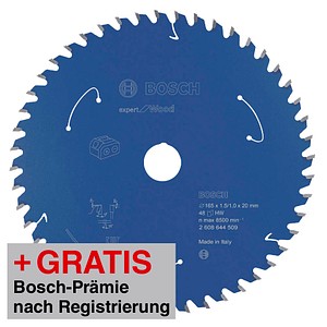 AKTION: BOSCH EXPERT for Wood Kreissägeblatt 165,0 mm, 48 Zähne mit Prämie nach Registrierung AKTION: BOSCH EXPERT for Wood Kreissägeblatt 165,0 mm, 48 Zähne mit Prämie nach Registrierung von Bosch
