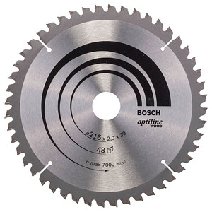 BOSCH Optiline Wood Kreissägeblatt 216,0 mm, 48 Zähne von Bosch