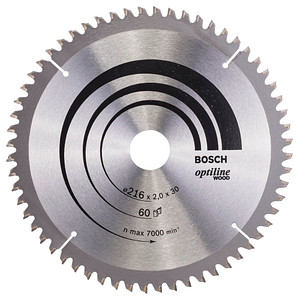 BOSCH Optiline Wood Kreissägeblatt 216,0 mm, 60 Zähne von Bosch