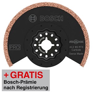 AKTION: BOSCH PRO ACZ 85 RT3 Segmentsägeblatt 85,0 mm mit Prämie nach Registrierung AKTION: BOSCH PRO ACZ 85 RT3 Segmentsägeblatt 85,0 mm mit Prämie nach Registrierung von Bosch
