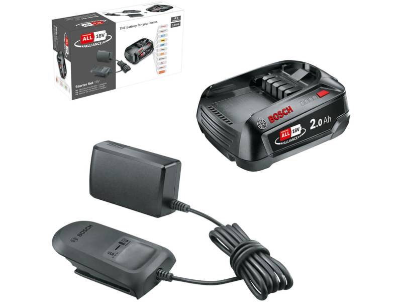 BOSCH Starter-Set 18 V Alliance, 1600A02CK7, 2,0 Ah Akku + AL 18V-20 Ladegerät von Bosch