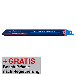 AKTION: BOSCH EXPERT Thin Tough Metal S 1022 EHM Säbelsägeblatt mit Prämie nach Registrierung AKTION: BOSCH EXPERT Thin Tough Metal S 1022 EHM Säbelsägeblatt mit Prämie nach Registrierung von Bosch