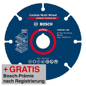 AKTION: BOSCH Trennscheibe EXPERT Carbide Multi Wheel mit Prämie nach Registrierung von Bosch