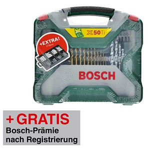 AKTION: BOSCH X-Line 50Ti plus 173-teilig Fixier-Set Bohrer- und Bit-Set, 223-teilig mit Prämie nach Registrierung AKTION: BOSCH X-Line 50Ti plus 173-teilig Fixier-Set Bohrer- und Bit-Set, 223-teilig mit Prämie nach Registrierung von Bosch