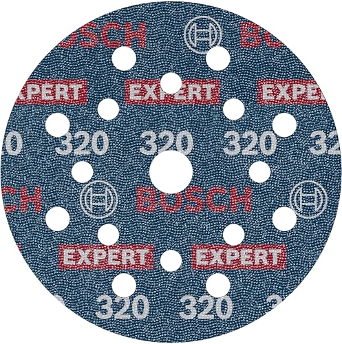 Bosch 6x EXPERT O780 Folienschleifscheibe, 125 mm (für Hartholz, Farbe auf Holz, Ø 125 mm, Körnung 320, Professional Zubehör Exzenterschleifer) von Bosch
