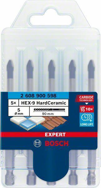 Bosch Expert HEX-9 HardCeramic - Bohrersatz - für weiche Fliesen, harte Fliesen - 5 Stücke - 5 mm - Länge: 90 mm (2608900598) Bosch Expert HEX-9 HardCeramic - Bohrersatz - für weiche Fliesen, harte Fliesen - 5 Stücke - 5 mm - Länge: 90 mm (2608900598) von Bosch