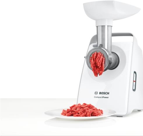 Bosch CompactPower Meat mincer MFW3520W White, 500 W, Number of speeds 5, 1,9, Sausage horn (MFW3520W) von Bosch