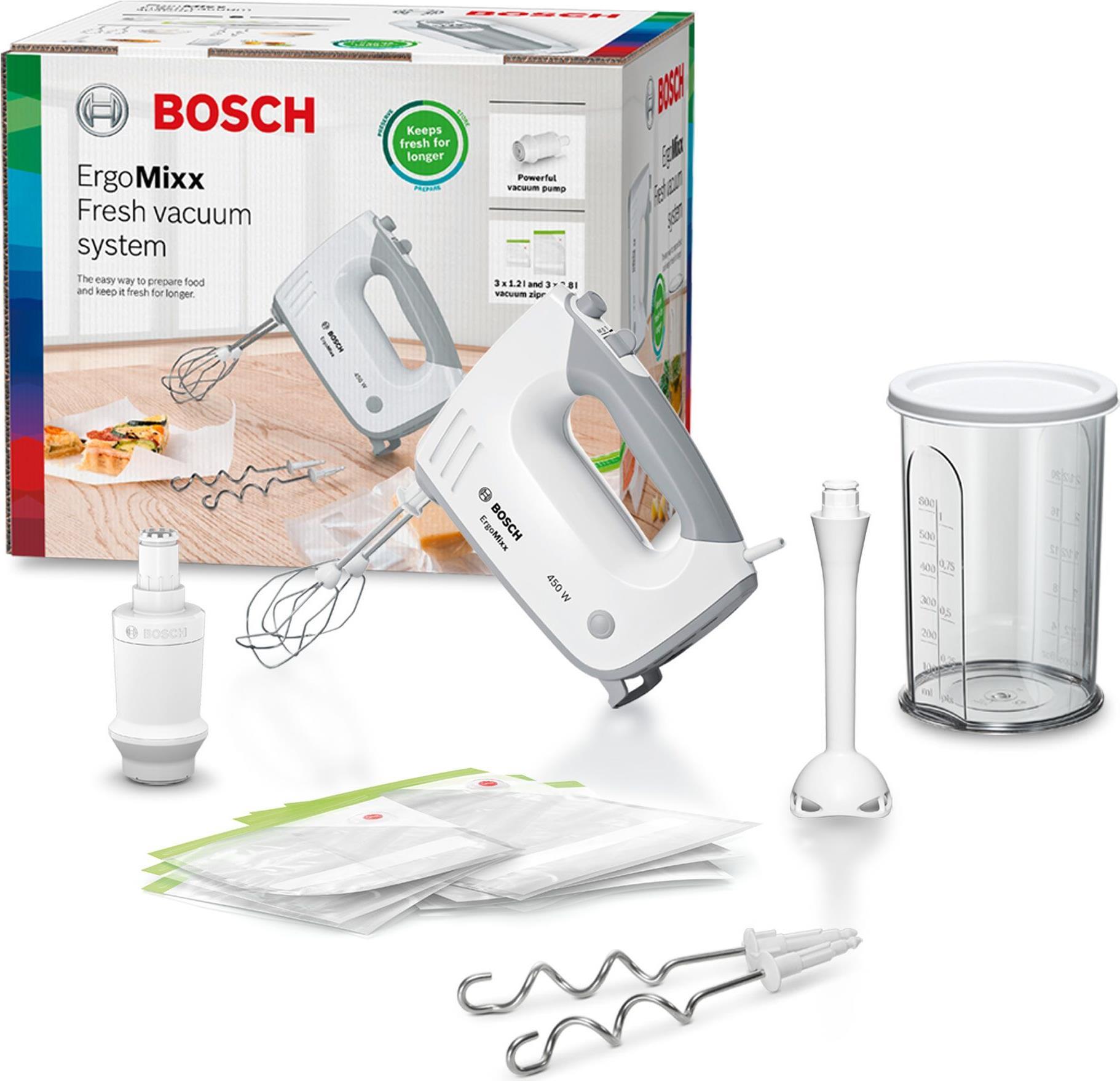 Bosch ErgoMixx - Handmixer - Weiß - Mischung - Kneten - Mixen - 1,3 m - 0,6 l - Tasten (MFQ364V0) von Bosch