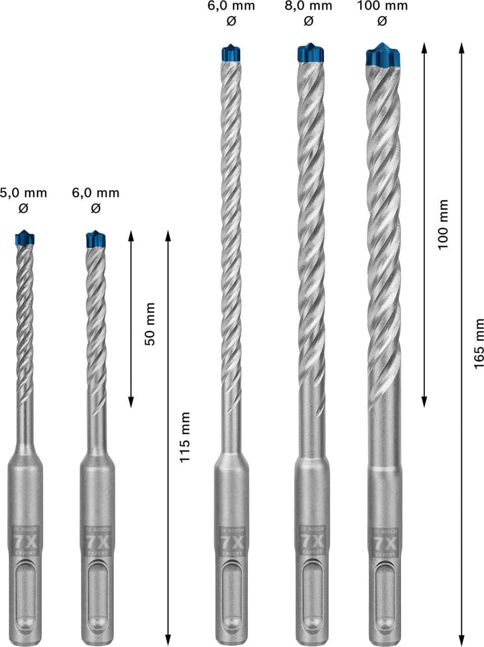 BOSCH Hammerbohrer-Set Expert SDS plus-7X Set 5-teilig von Bosch