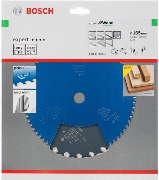 Bosch Expert for Wood - Kreissägeblatt - für Holz - 165 mm - 24 Zähne Bosch Expert for Wood - Kreissägeblatt - für Holz - 165 mm - 24 Zähne von Bosch