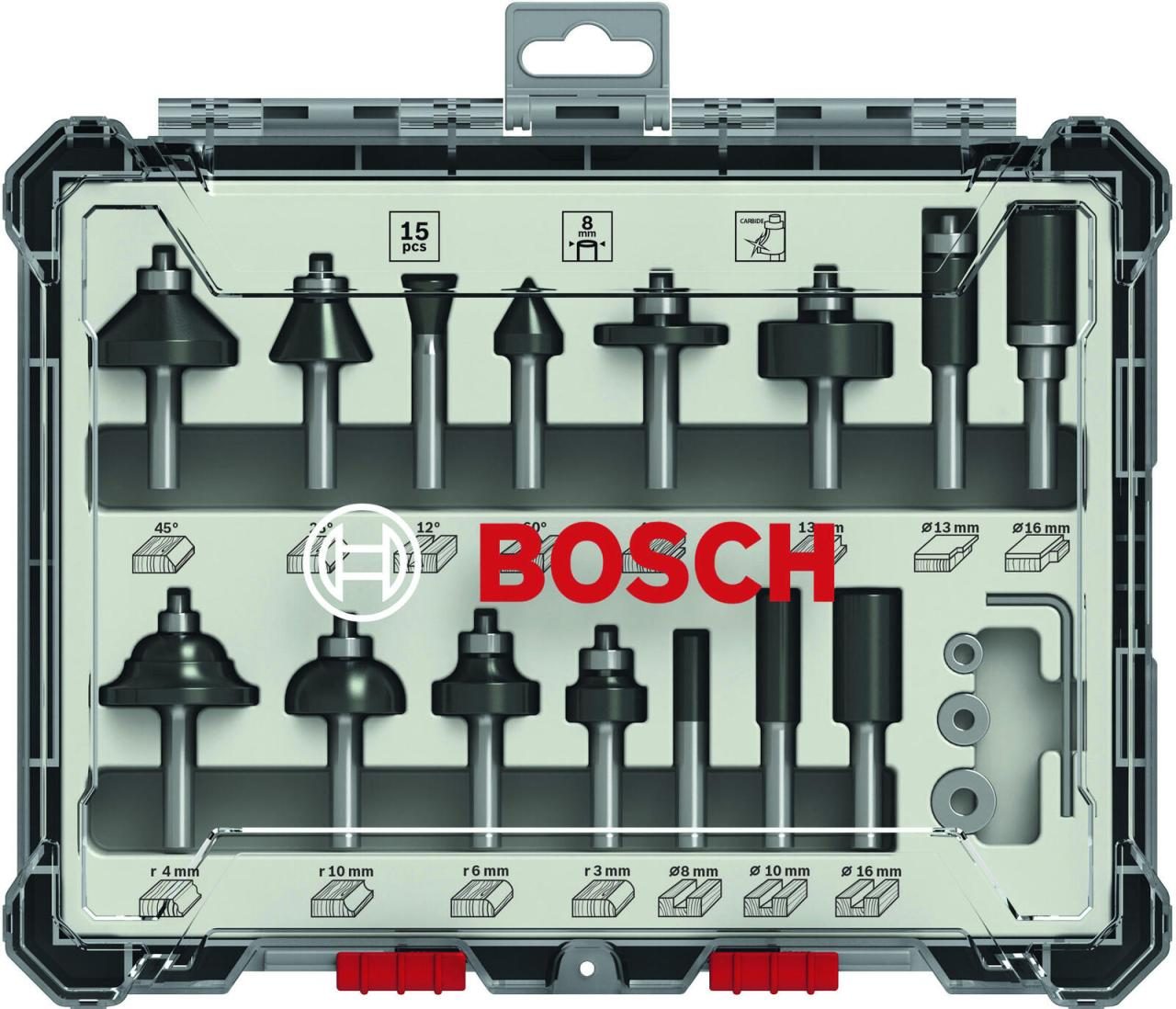 Bosch Fräser-Set 8mm 15tgl. von Bosch