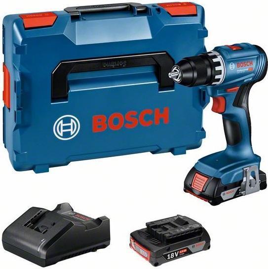 Bosch GSR 18V-45 Professional - Bohrer/Schrauber - schnurlos - 2 Geschwindigkeiten - Bohrfutterschlüssel 13 mm - 45 N·m - 2 Akkus, Ladegerät enthalten - 18 V (06019K3203) von Bosch