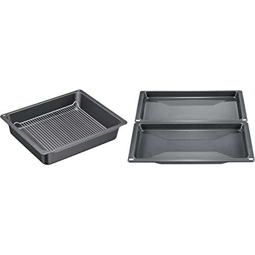 Bosch HEZ633070 Zubehör für Backöfen, Profi-Pfanne mit Rost, anthrazit emailliert, Made in Germany & Bosch HEZ530000 Zubehör für Backöfen, 2 Universalpfannen, schmales Format, grau, Made in Germany Bosch HEZ633070 Zubehör für Backöfen, Profi-Pfanne mit Rost, anthrazit emailliert, Made in Germany & Bosch HEZ530000 Zubehör für Backöfen, 2 Universalpfannen, schmales Format, grau, Made in Germany von Bosch Hausgeräte