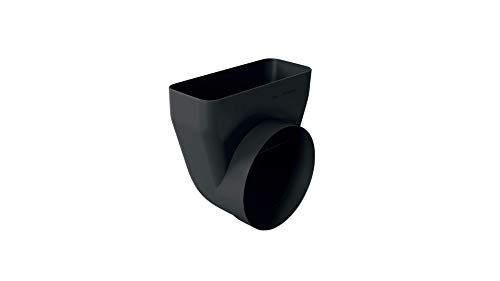 Bosch HEZ9VDSI1 Zubehör für Kochfelder mit Dunstabzug, 90° Adapterrohrstück rund-flach, Ø 15 cm Durchmesser, schwarz von Bosch