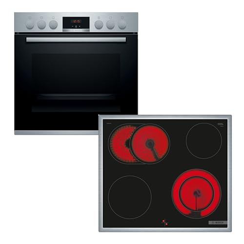 Bosch HND411VS62 Einbauherd-Set, bestehend aus HEA513BS2 Herd, 60 x 60 cm, 3D Heißluft, mit versenkbaren Drehknöpfen & NKN645GA2E Elektrokochfeld mit Edelstahlrahmen, 4 Kochzonen inkl. Bräterzone Bosch HND411VS62 Einbauherd-Set, bestehend aus HEA513BS2 Herd, 60 x 60 cm, 3D Heißluft, mit versenkbaren Drehknöpfen & NKN645GA2E Elektrokochfeld mit Edelstahlrahmen, 4 Kochzonen inkl. Bräterzone von Bosch