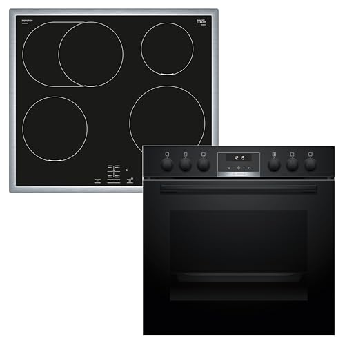 Bosch HND615LS62 Einbauherd-Set, Bestehend aus HEG517BB4 Herd, 60 x 60 cm, 3D Heißluft, Hydrolyse, LED Display, Pizzastufe & NIF645CB5E Induktionskochfeld, Bräterzone, Edelstahlrahmen Bosch HND615LS62 Einbauherd-Set, Bestehend aus HEG517BB4 Herd, 60 x 60 cm, 3D Heißluft, Hydrolyse, LED Display, Pizzastufe & NIF645CB5E Induktionskochfeld, Bräterzone, Edelstahlrahmen von Bosch
