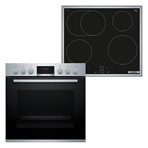 Bosch HND615LS66 Herd-Induktionskochfeld-Kombination (herdgesteuert), 59,4 cm breit, Autopilot 10-Automatikprogramme, Weiße LED-Display-Steuerung, Versenkknebel, Kindersicherung von Bosch