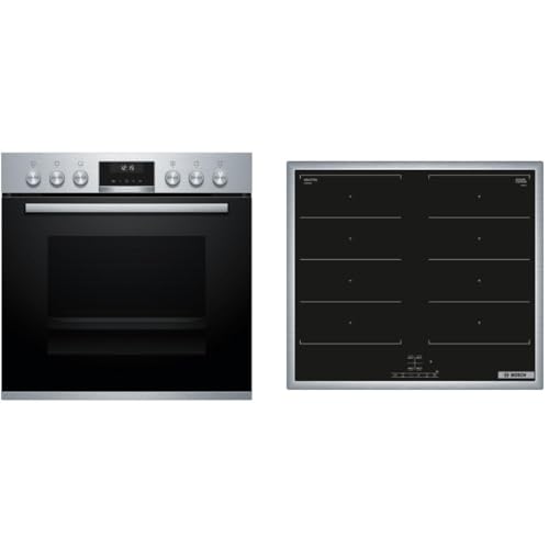 Bosch HND619LS66 Herd-Induktionskochfeld-Kombination (herdgesteuert), 59,4 cm breit, Autopilot 10-Automatikprogramme, Weiße LED-Display-Steuerung, Versenkknebel, Kindersicherung von Bosch