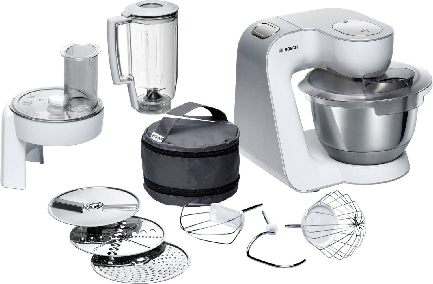Bosch Haushalt MUM58W20 Küchenmaschine 1000 W Weiß, Silber (matt) von Bosch