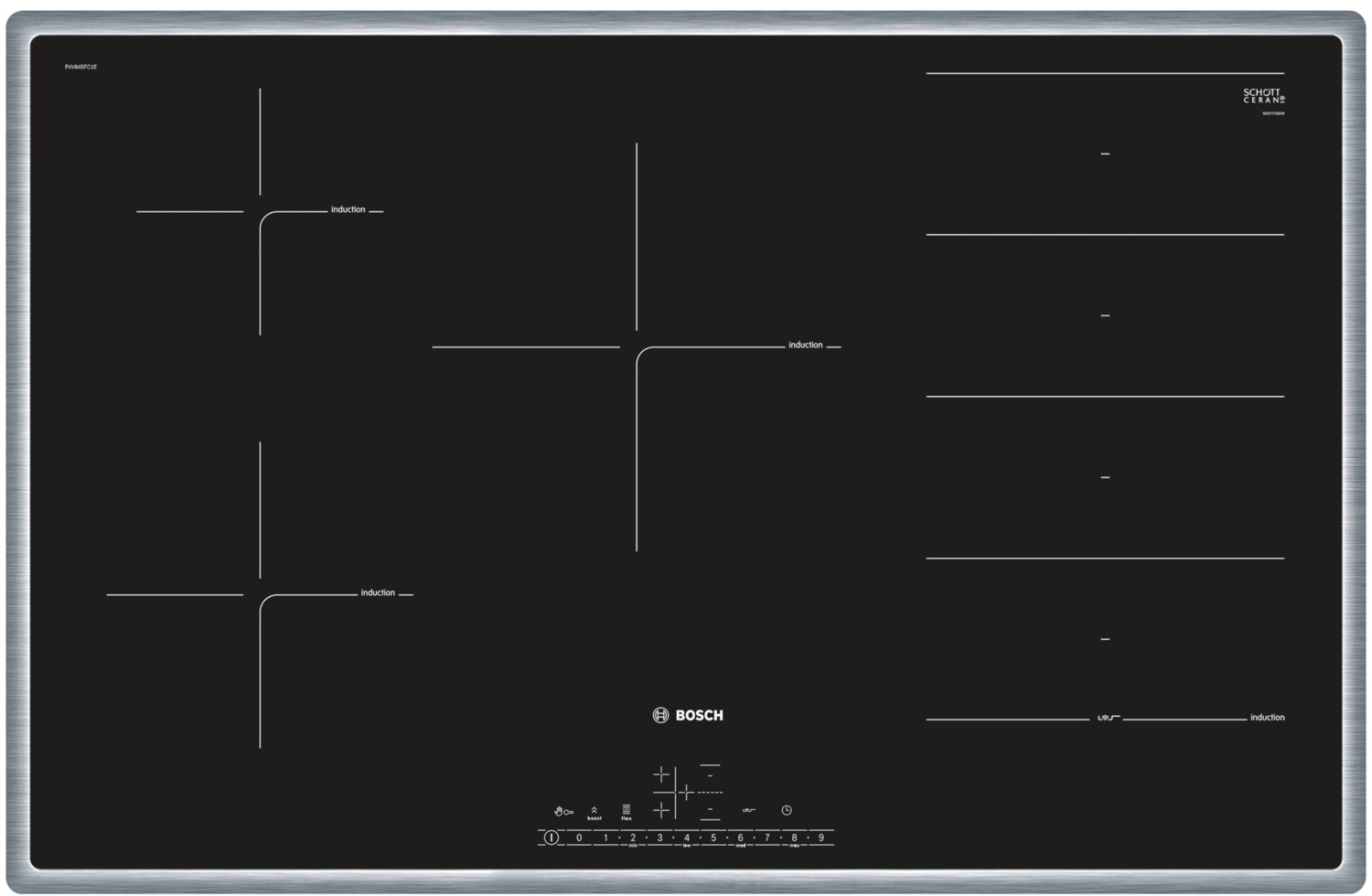 Bosch Induktionskochfeld autark 5 Kochzonen edelstahl von Bosch