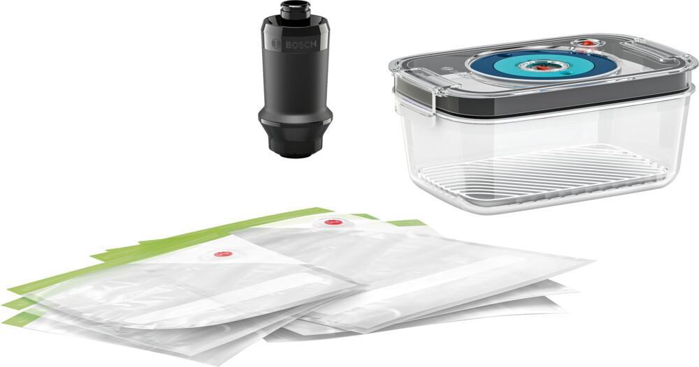 Bosch MSZV6FS1 Lebensmittelaufbewahrungsbehälter Set Rechteckig 1 l Schwarz - Grün - Grau - Transparent (MSZV6FS1) von Bosch
