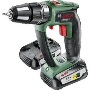 Bosch PSB 18 LI-2 Ergonomic - Bohrhammer/Treiber - schnurlos - 2 Geschwindigkeiten - Bohrfutterschlüssel 13 mm - 32 N·m - 2 Akkus - 18 V von Bosch