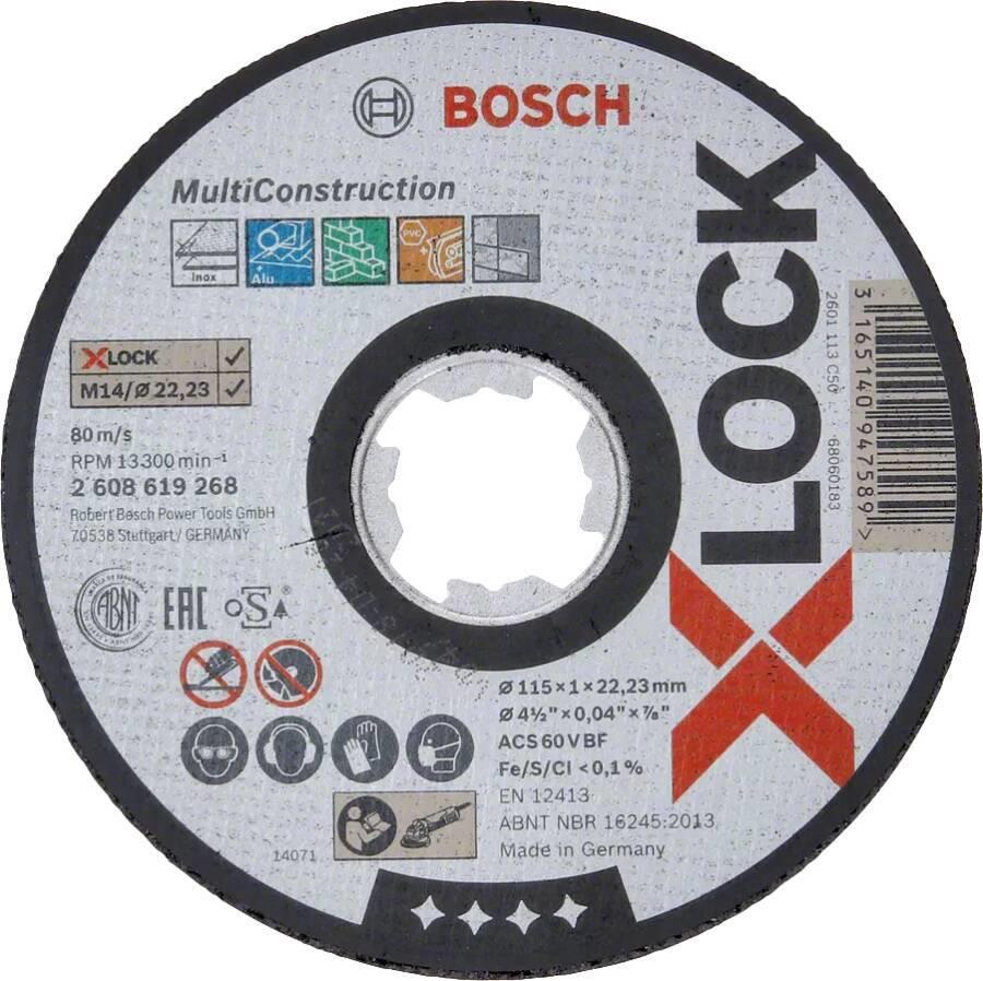 Bosch Rapido Multi Construction ACS 60 V BF - Schneidscheibe - für Metall, Kunststoff, Edelstahl, Keramik, nicht eisenhaltiges Metall, Marmor - 125 mm - X-LOCK (2608619269) von Bosch