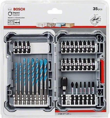 Bosch - Schraubendreher- und Bohrer-Bitsatz - für Mehrzweckanwendungen - Spiralbohrer - 35 Stücke - 6,35 mm - torx, phillips, pozidriv, hex - Länge: 50 mm, 25 mm, 60 mm (2608577147) von Bosch