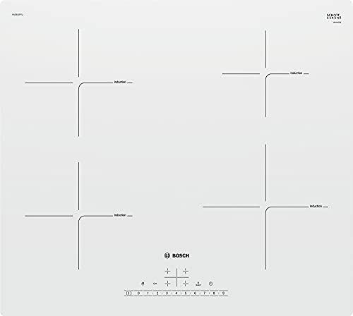 Bosch Serie 4 Pue612Ff1J Kochfeld Weiß Eingebaut Zonen-Induktionskochfeld - Kochfelder (Weiß, Eingebaut, Zonen-Induktionskochfeld, Glaskeramik, 1400 W, 14,5 Cm) von Bosch