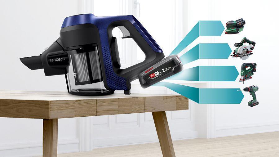 Bosch Serie 6 BBS611MAT Stabstaubsauger/Elektrischer Besen Beutellos 0,3 l Blau (BBS611MAT) von Bosch