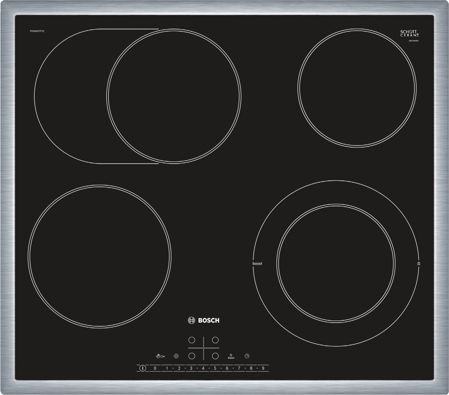 Bosch Serie 6 Glaskeramik-Kochfeld Autark, 60 cm edelstahl von Bosch