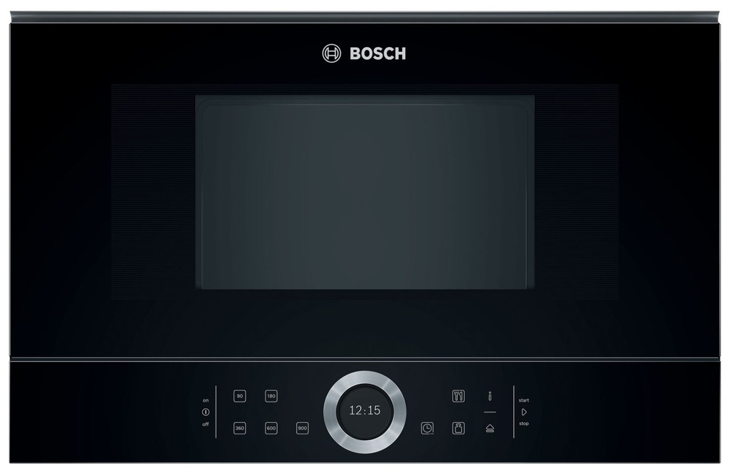 Bosch Serie 8 Einbau Mikrowelle BFL634GB1, 21L, 900W, Schwarz von Bosch