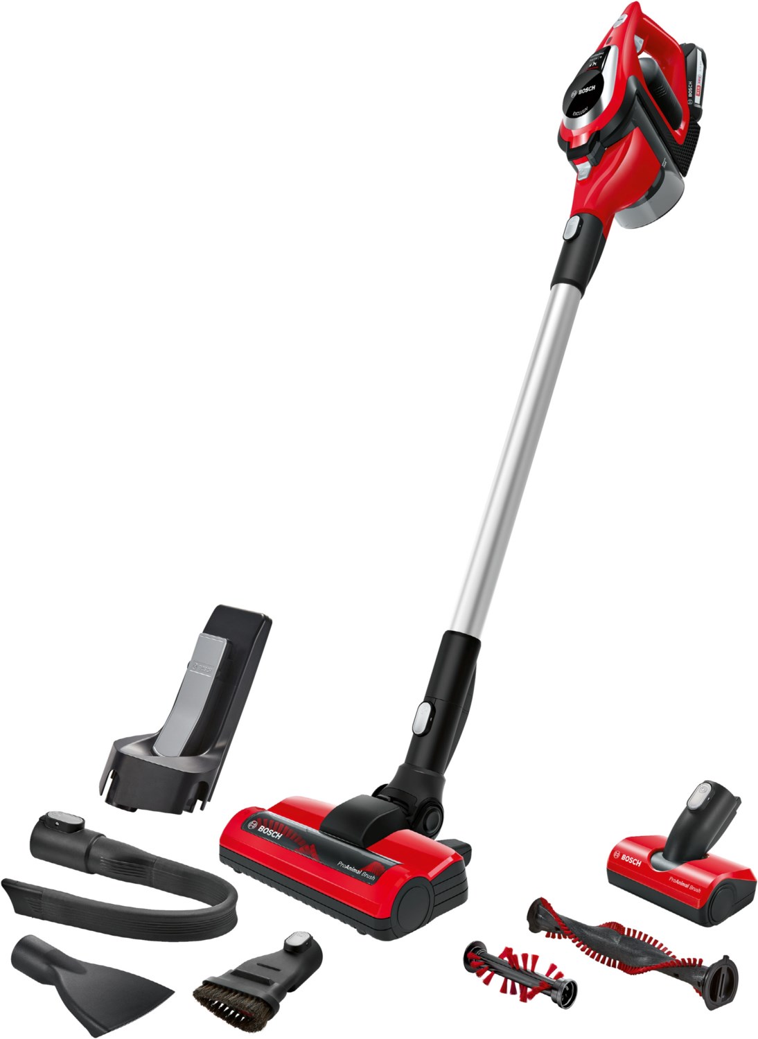 Bosch Serie 8 Unlimited ProAnimal Akku-Handstaubsauger mit Stiel rot von Bosch