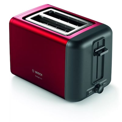 Bosch TAT3P424DE Kompakt Toaster, DesignLine, Edelstahl rot von Bosch