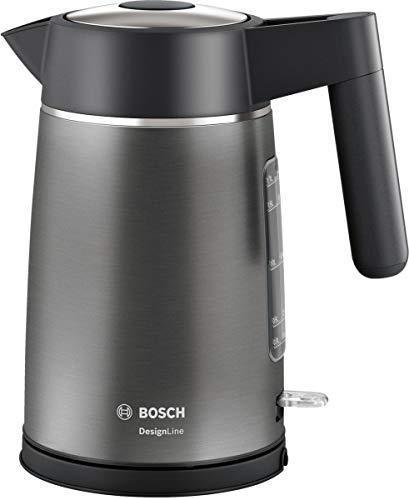 Bosch TWK5P475. Fassungsvermögen Wassertank: 1,7 l. Leistung: 2400 W. Produktfarbe: Grau, Gehäusematerial: Edelstahl, Wasserstandsanzeige. Drahtlos. Filterung (TWK5P475) von Bosch
