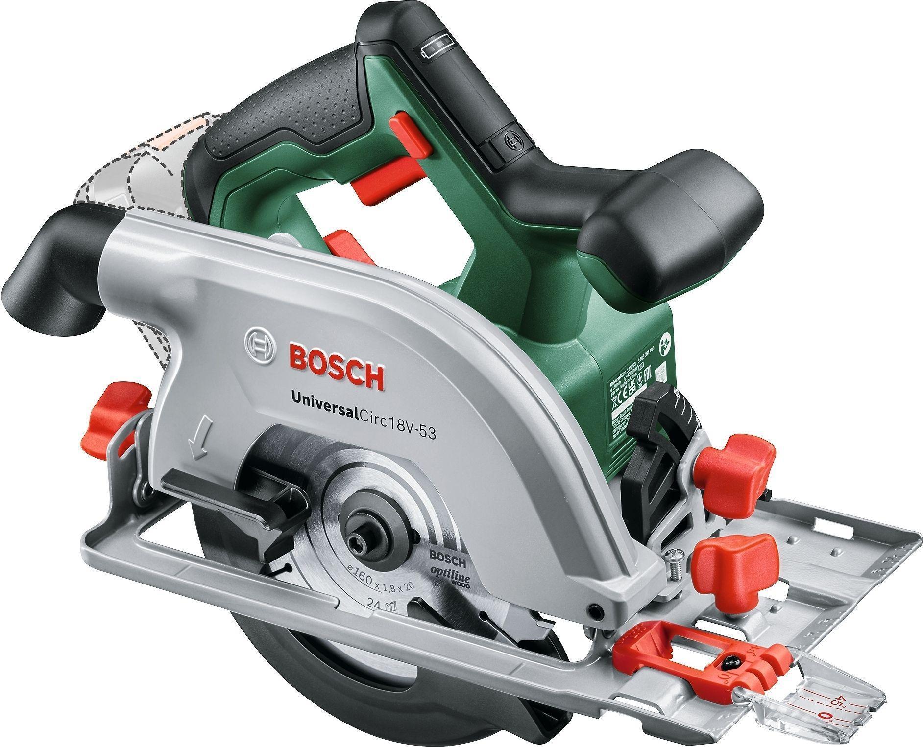 Bosch Universal Circ 18V-53 Akku-Handkreissäge Schnitttiefe max. 90° 53 mm ohne Akku 18 (06033B1400) von Bosch