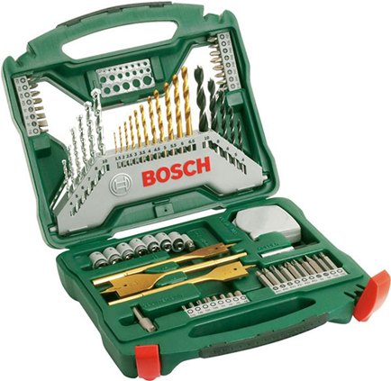 Bosch X-Line Titanium - Schraubendreher- und Bohreinsatzset - für Holz, Metall, Mauerwerk - 70 Stücke - torx, phillips, pozidriv, hex, slot - 5 mm, 6 mm, 7 mm, 8 mm, 9 mm, 10 mm, 4 mm - Länge: 50 mm, 25 mm Bosch X-Line Titanium - Schraubendreher- und Bohreinsatzset - für Holz, Metall, Mauerwerk - 70 Stücke - torx, phillips, pozidriv, hex, slot - 5 mm, 6 mm, 7 mm, 8 mm, 9 mm, 10 mm, 4 mm - Länge: 50 mm, 25 mm von Bosch