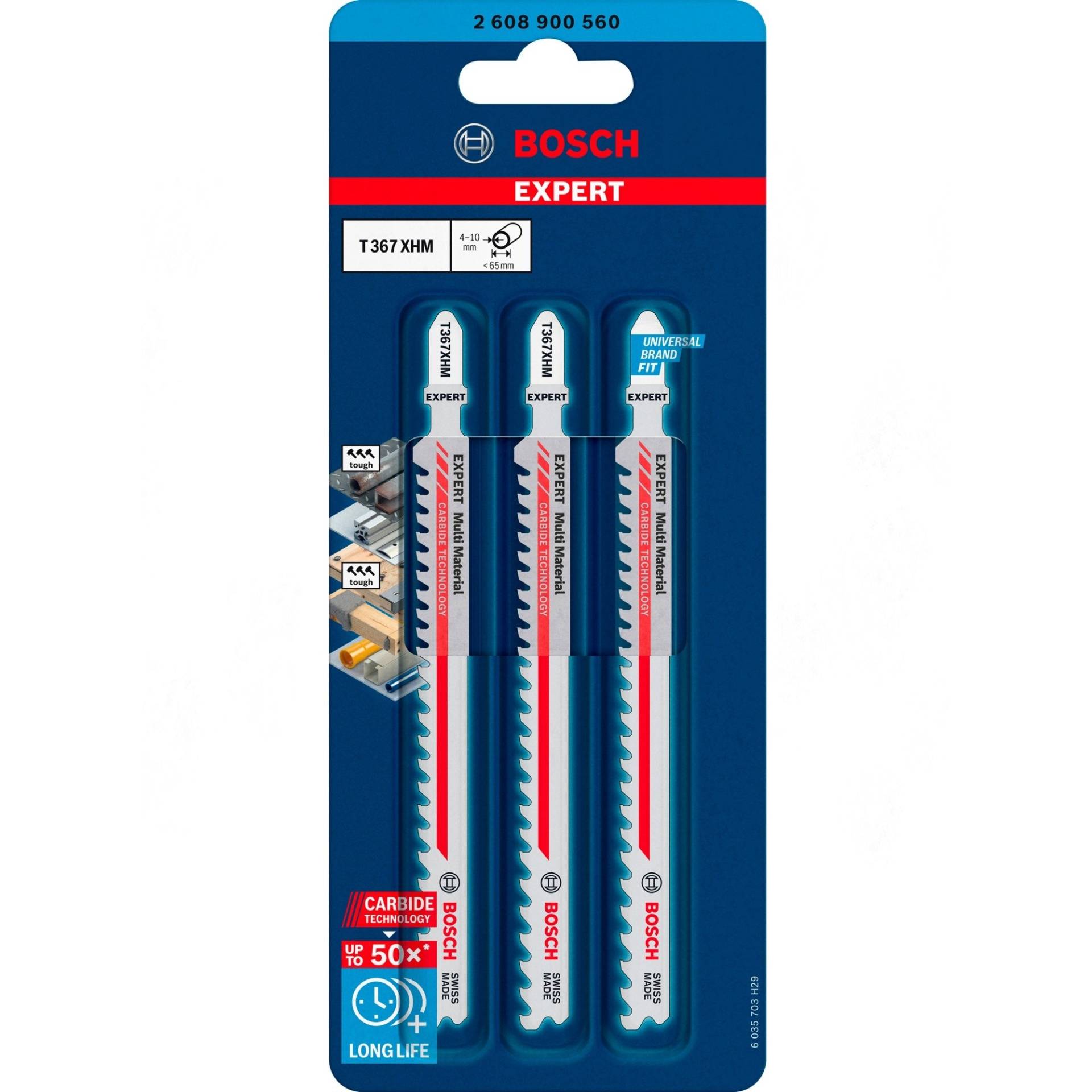 Expert Carbide Stichsägeblatt T 367 XHM ''Multi Material'' Expert Carbide Stichsägeblatt T 367 XHM ''Multi Material'' von Bosch