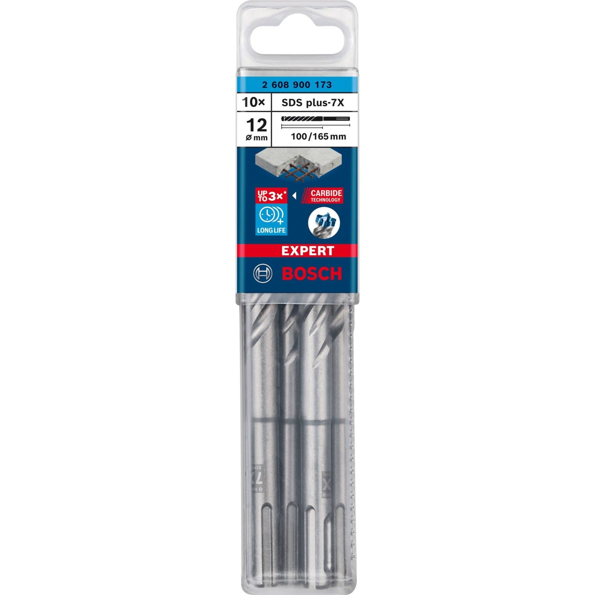 Expert Hammerbohrer SDS-plus-7X, Ø 12mm, 10 Stück Expert Hammerbohrer SDS-plus-7X, Ø 12mm, 10 Stück von Bosch