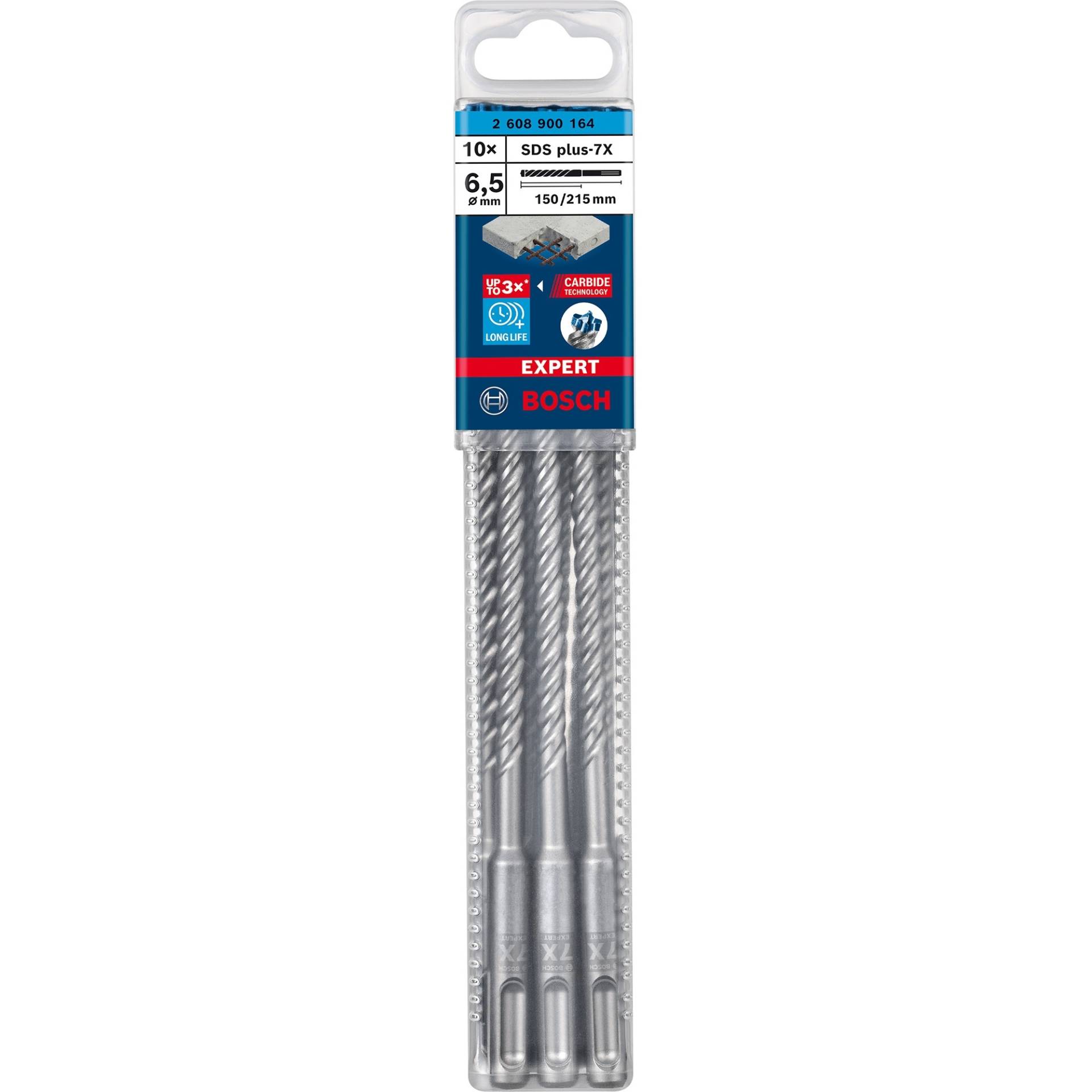 Expert Hammerbohrer SDS-plus-7X, Ø 6,5mm, 10 Stück von Bosch