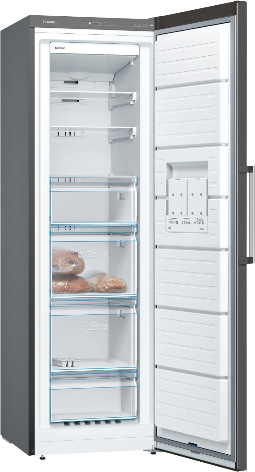 GSN36VXEP Gefrierschrank edelstahl schwarz / E GSN36VXEP Gefrierschrank edelstahl schwarz / E von Bosch