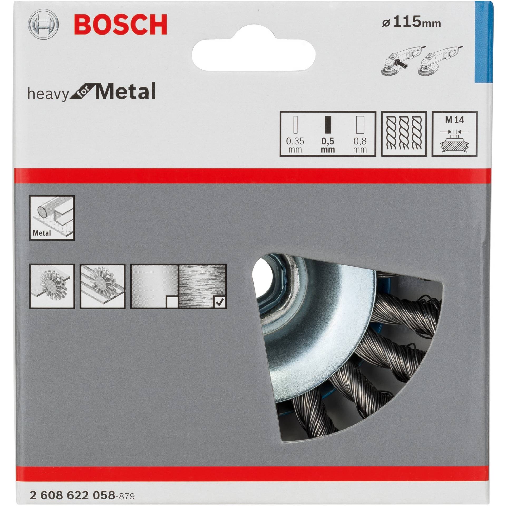 Kegelbürste Heavy for Metal, Ø 115mm, gezopft von Bosch