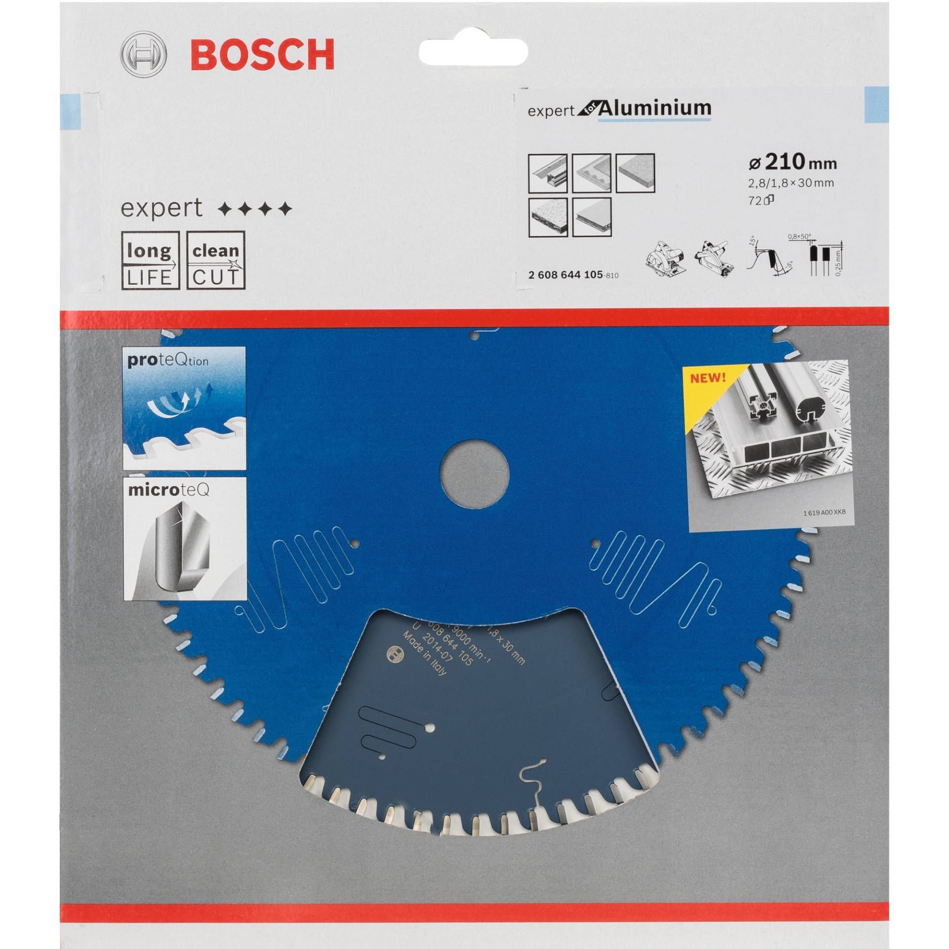 Kreissägeblatt Expert for Aluminium, Ø 210mm, 72Z von Bosch