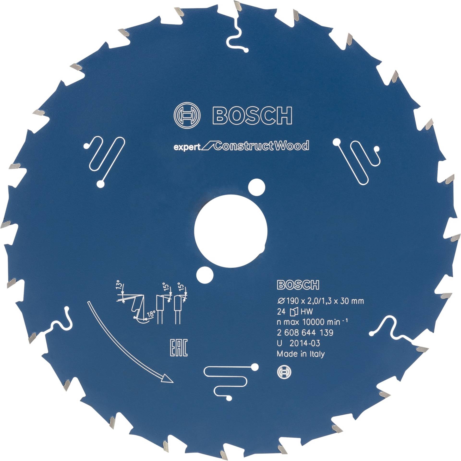 Kreissägeblatt Expert for Construct Wood, Ø 165mm, 24Z von Bosch