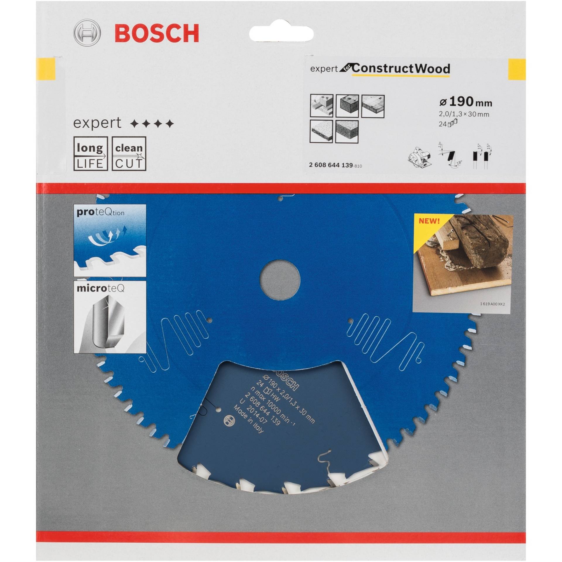 Kreissägeblatt Expert for Construct Wood, Ø 190mm, 24Z von Bosch